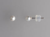 18K WHITE GOLD 4-4.5MM AKOYA PEARL STUD