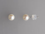 18K WHITE GOLD 6-6.5MM AKOYA PEARL STUD