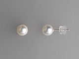 18K WHITE GOLD 7-7.5MM AKOYA PEARL STUD