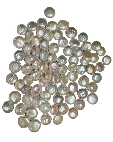 13-14mm loose coin shape freshwater pearl, (price by piece)