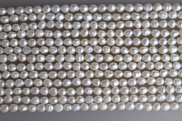 Irregular Shape Freshwater Pearl Strand 6.5-7mm