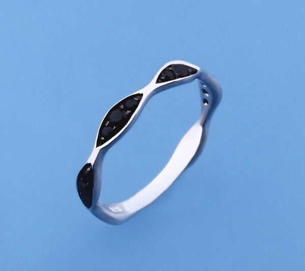 Sterling Silver Ring with Black Spinel - Wing Wo Hing Jewelry Group - Pearl Jewelry Manufacturer