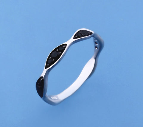 Sterling Silver Ring with Black Spinel