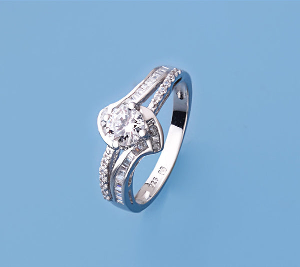 Sterling Silver Ring with Cubic Zirconia - Wing Wo Hing Jewelry Group - Pearl Jewelry Manufacturer