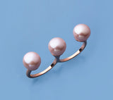 Rose Gold Plated Silver Ring with 9.5-10mm Button Shape Freshwater Pearl - Wing Wo Hing Jewelry Group - Pearl Jewelry Manufacturer