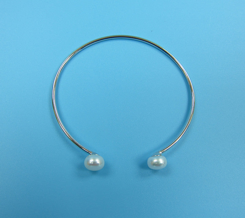 Sterling Silver Freshwater Pearl Bangle - Wing Wo Hing Jewelry Group - Pearl Jewelry Manufacturer