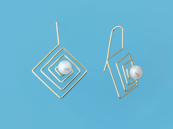 3d earrings freshwater pearl silver special