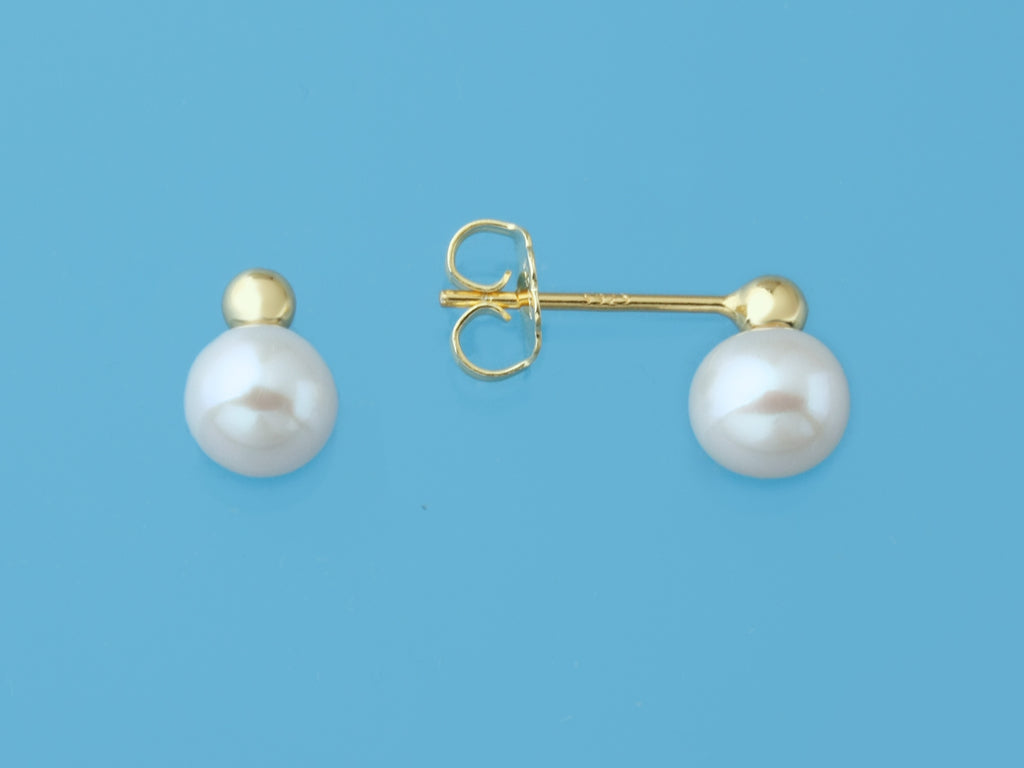 simple pearl earrings freshwater round pearl