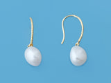 hang earrings twisted silver pearl irregular baroque pearl shape